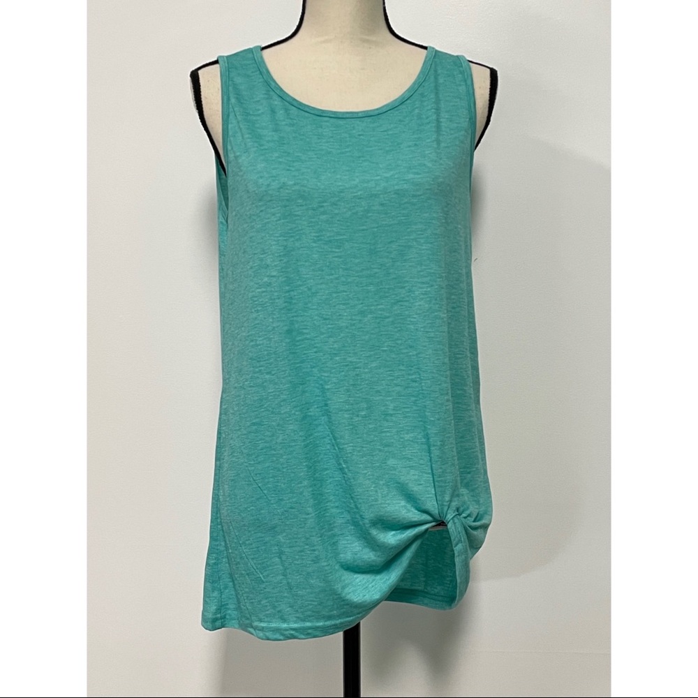 Tie Front Tank Top Lightweight Teal Size S